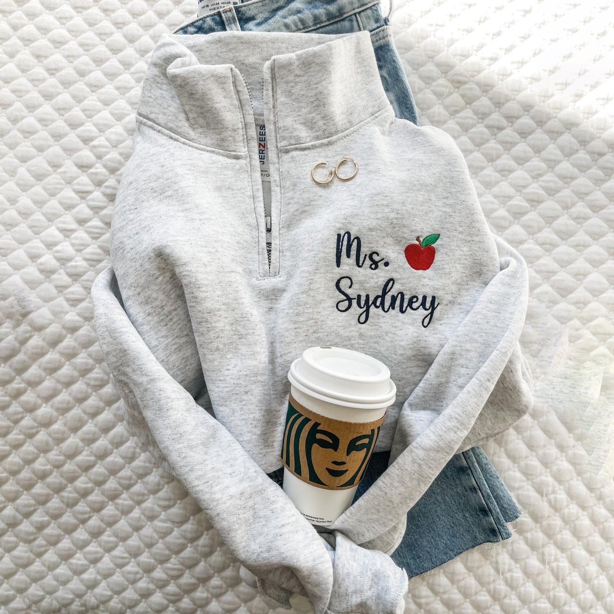 NEW | Personalized Teacher Quarter Zip Sweatshirt