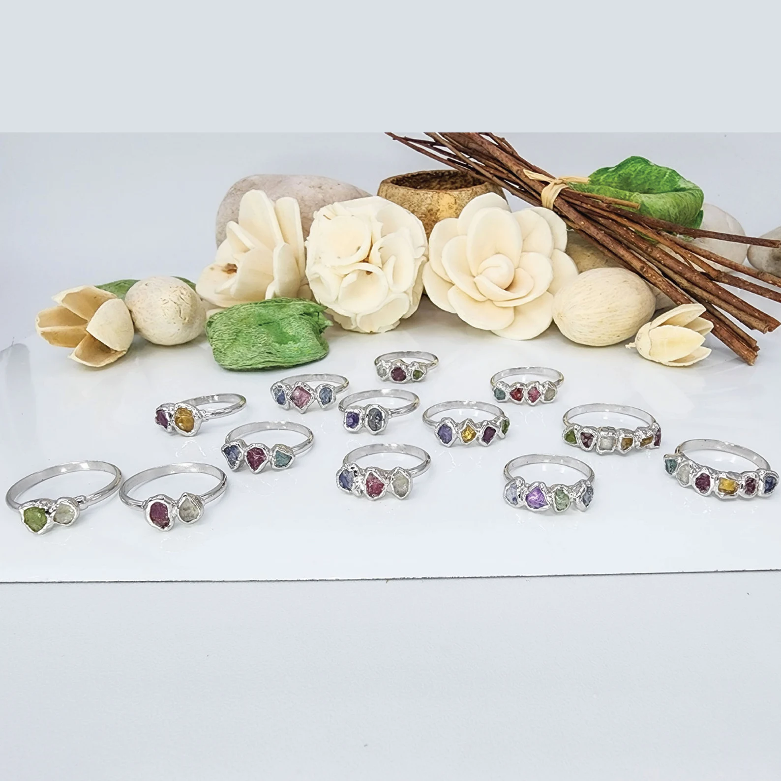 Custom Birthstone Raw Crystal Ring