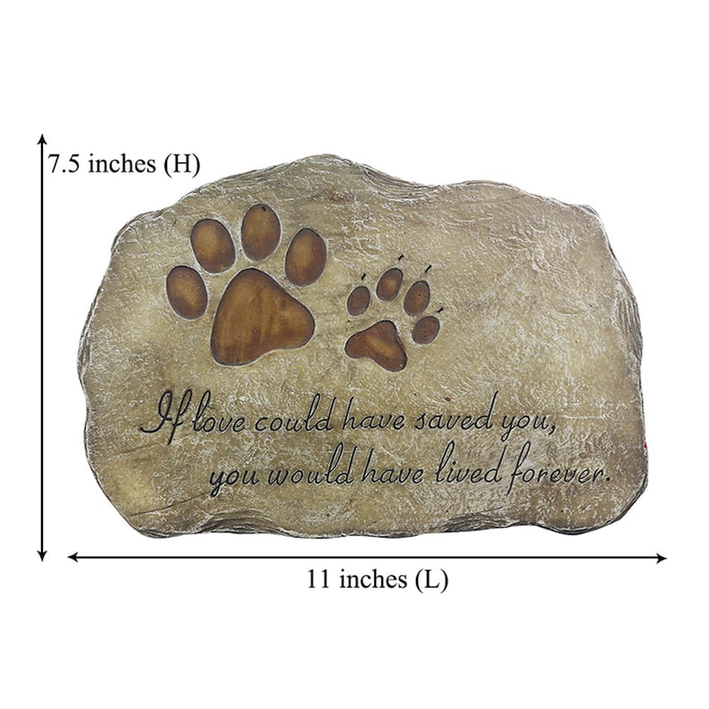 Personalized Pet Dog Memorial Stones, Paw Prints Dog Pet Memorial Stones Grave Markers Garden Stones 