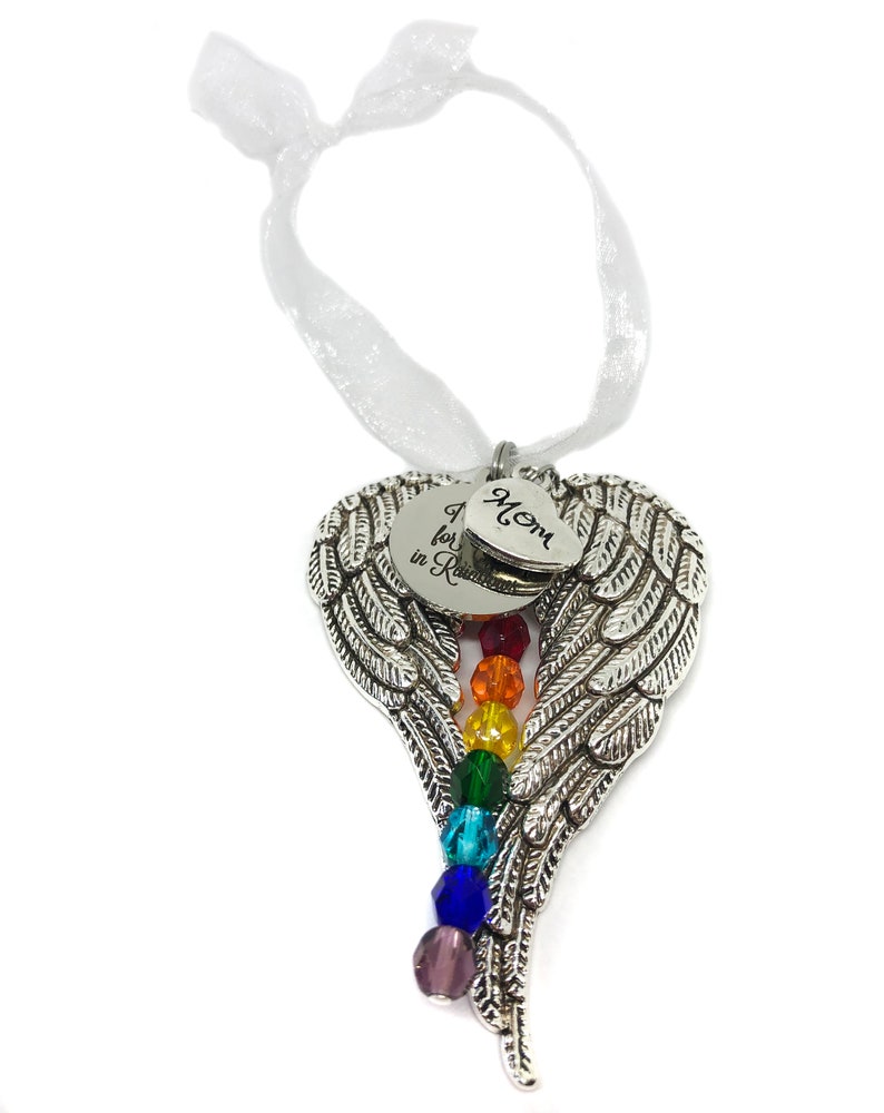 Personalized Ornament "I'll Look for You in Rainbows" Angel Wing & Family Member  Christmas Gift