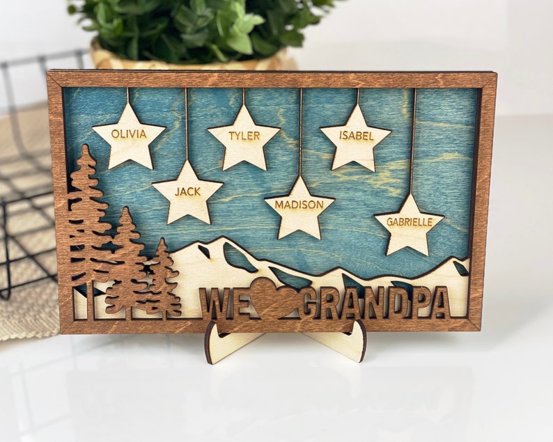 Grandfather gift from grandkids, Fathers Day Gift for Papa