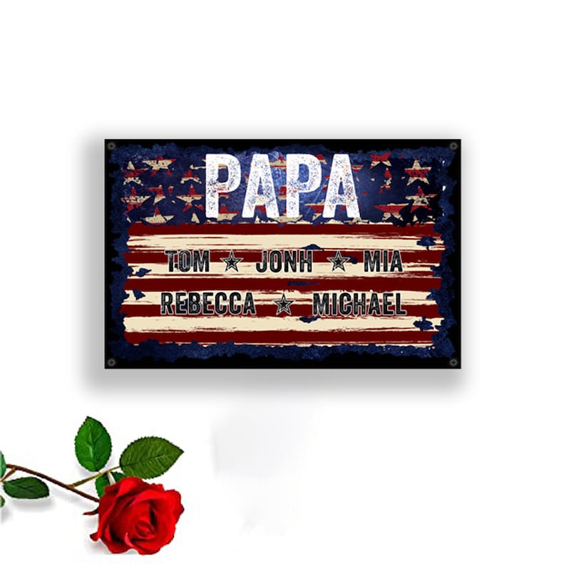 Personalized Metal Papa Sign Custom Name, Grandparents Gift