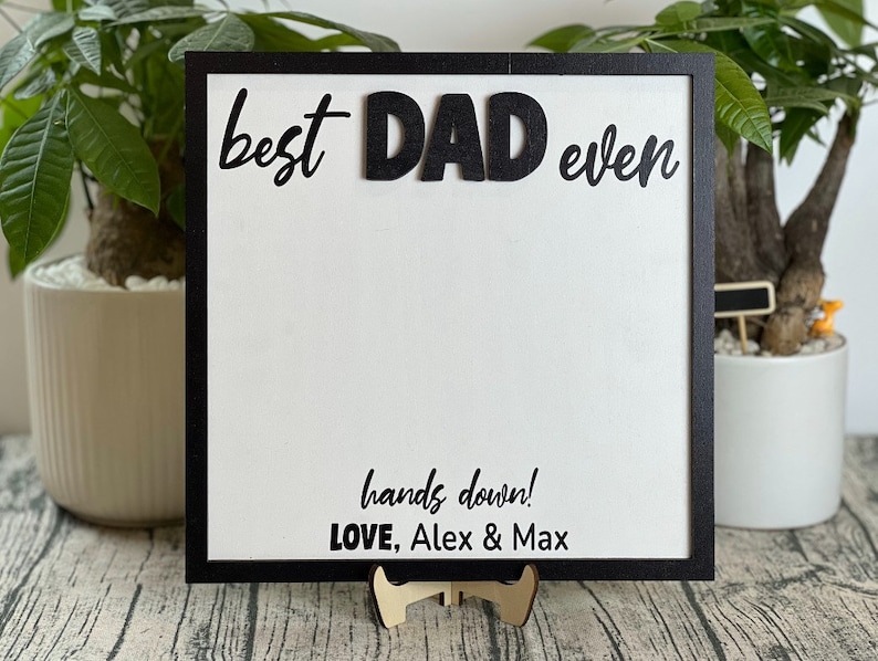 Custom Handprint Kid, DIY Handprint Sign, Personalized Father's Day Gift