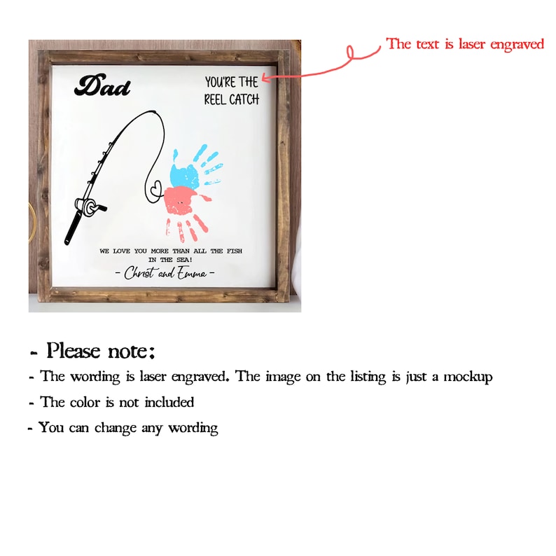 DIY Custom Gift for Dad Best Dad Ever Hand Down Wood Framed Sign