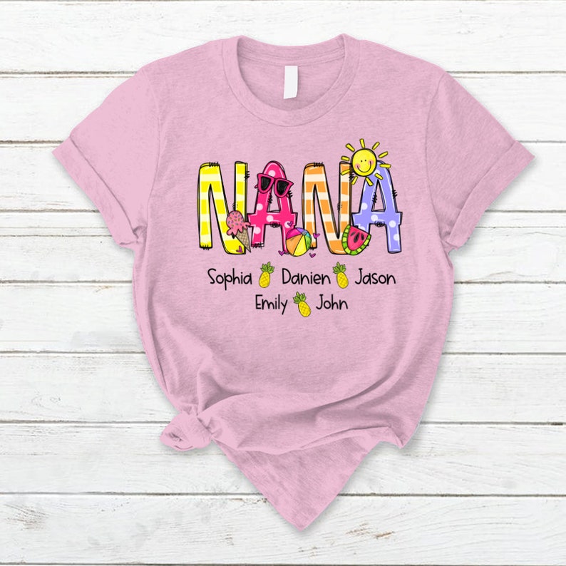 Personalized Nana Shirt, Custom Mimi Shirt for Summer, 
