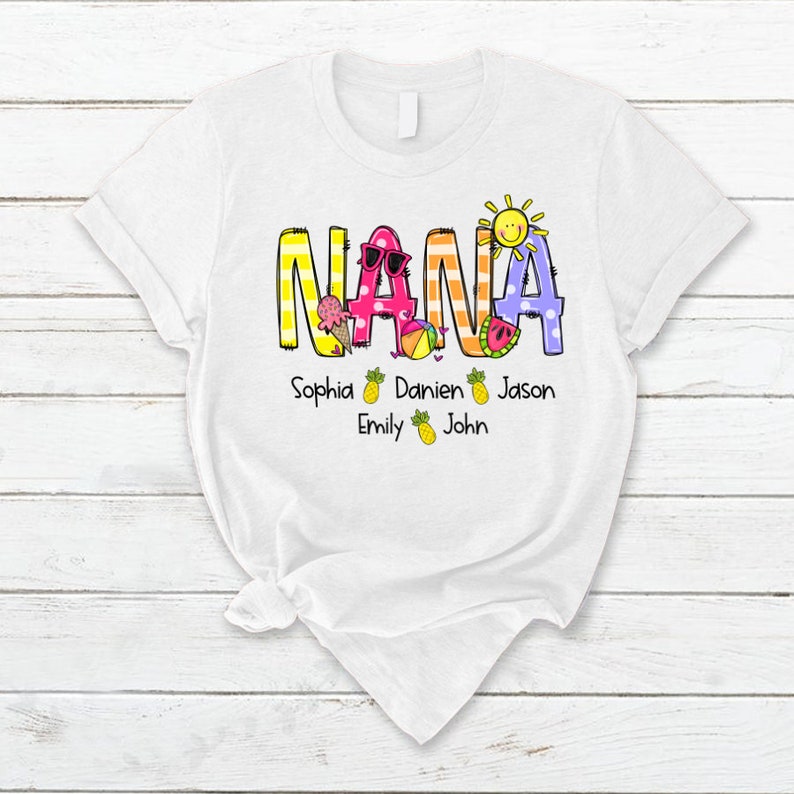 Personalized Nana Shirt, Custom Mimi Shirt for Summer, 