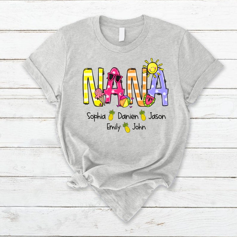 Personalized Nana Shirt, Custom Mimi Shirt for Summer, 