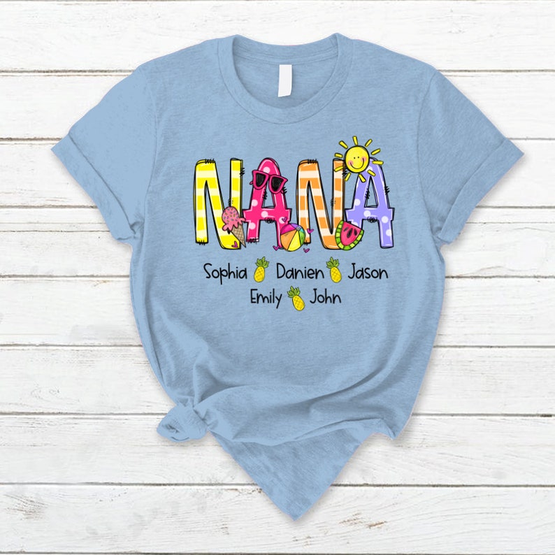 Personalized Nana Shirt, Custom Mimi Shirt for Summer, 