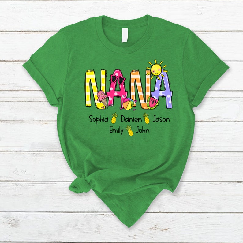 Personalized Nana Shirt, Custom Mimi Shirt for Summer, 