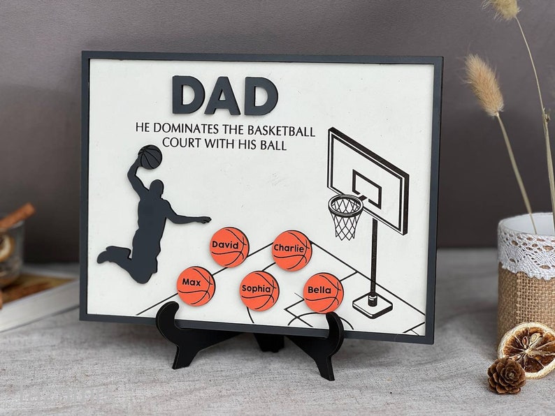  Personalised Basketball Dad Gift,Custom Basketball Gift,Father's Day,Dad Birthday Gift,Sport Family Print