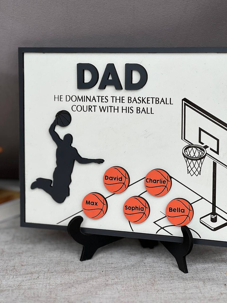  Personalised Basketball Dad Gift,Custom Basketball Gift,Father's Day,Dad Birthday Gift,Sport Family Print