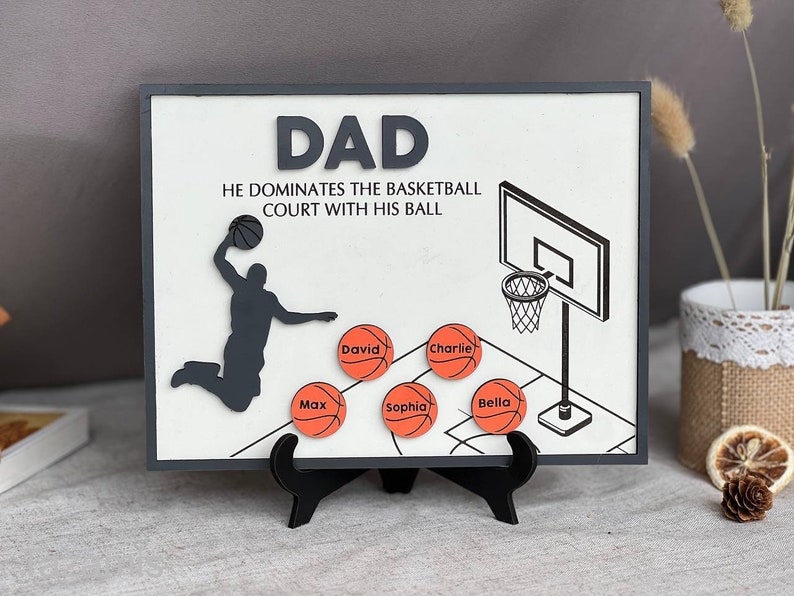 Personalised Basketball Dad Gift,Custom Basketball Gift,Father's Day,Dad Birthday Gift,Sport Family Print