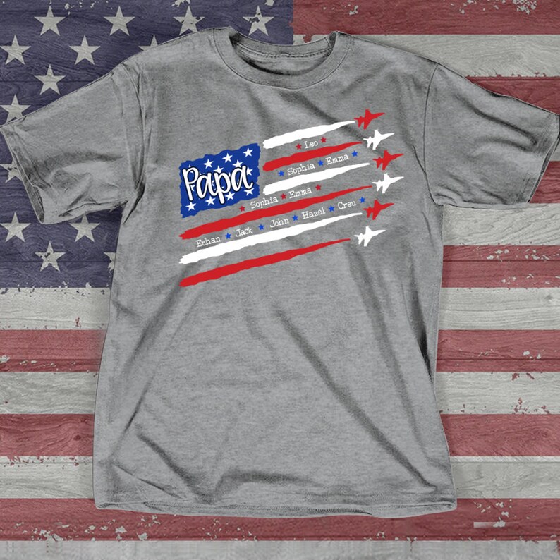 Personalized Air Force Papa Shirt, U.S. Veteran Air Force Grandpa Shirt,