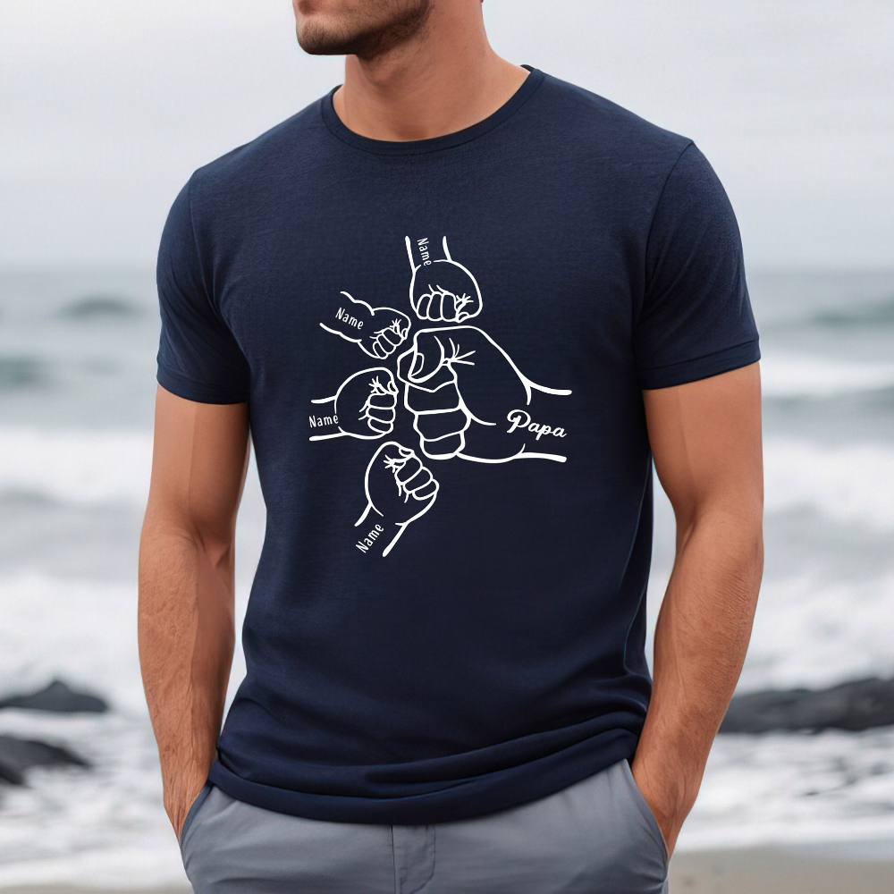Custom Fist Bump Powerful Dad T-Shirt