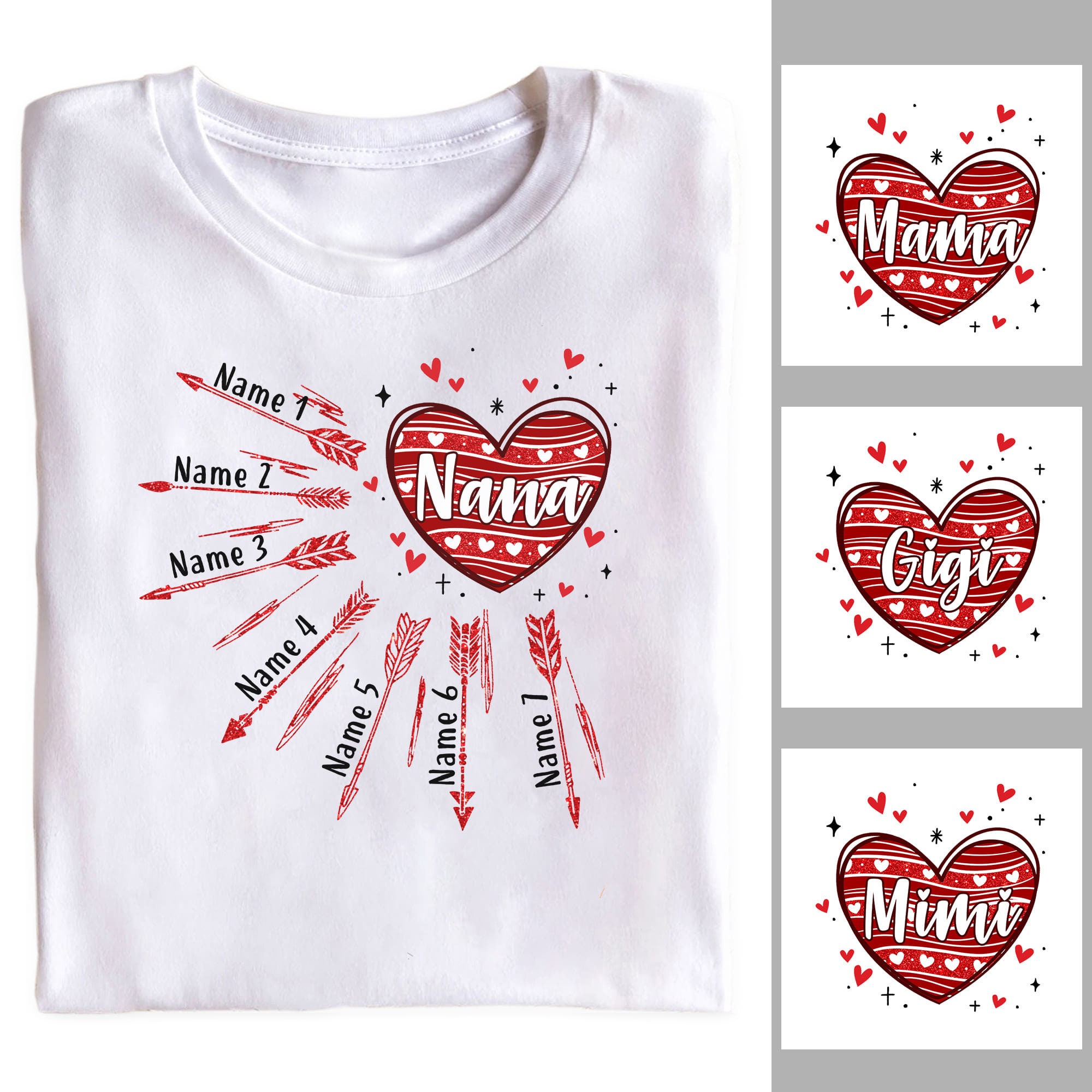Personalized Grandma's Grandkids Shirt, Valentine Nana Mimi Mom T- Shirt