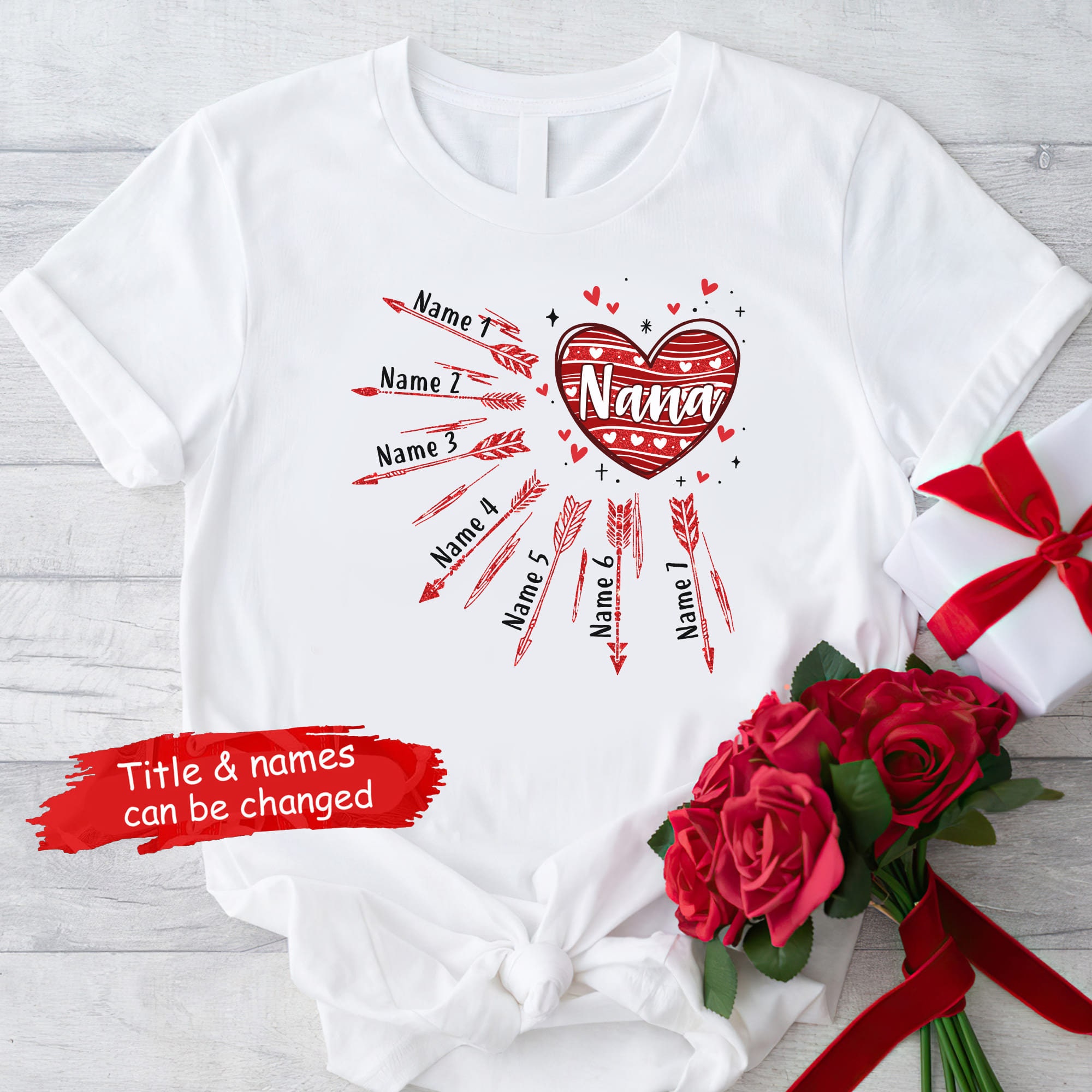 Personalized Grandma's Grandkids Shirt, Valentine Nana Mimi Mom T- Shirt