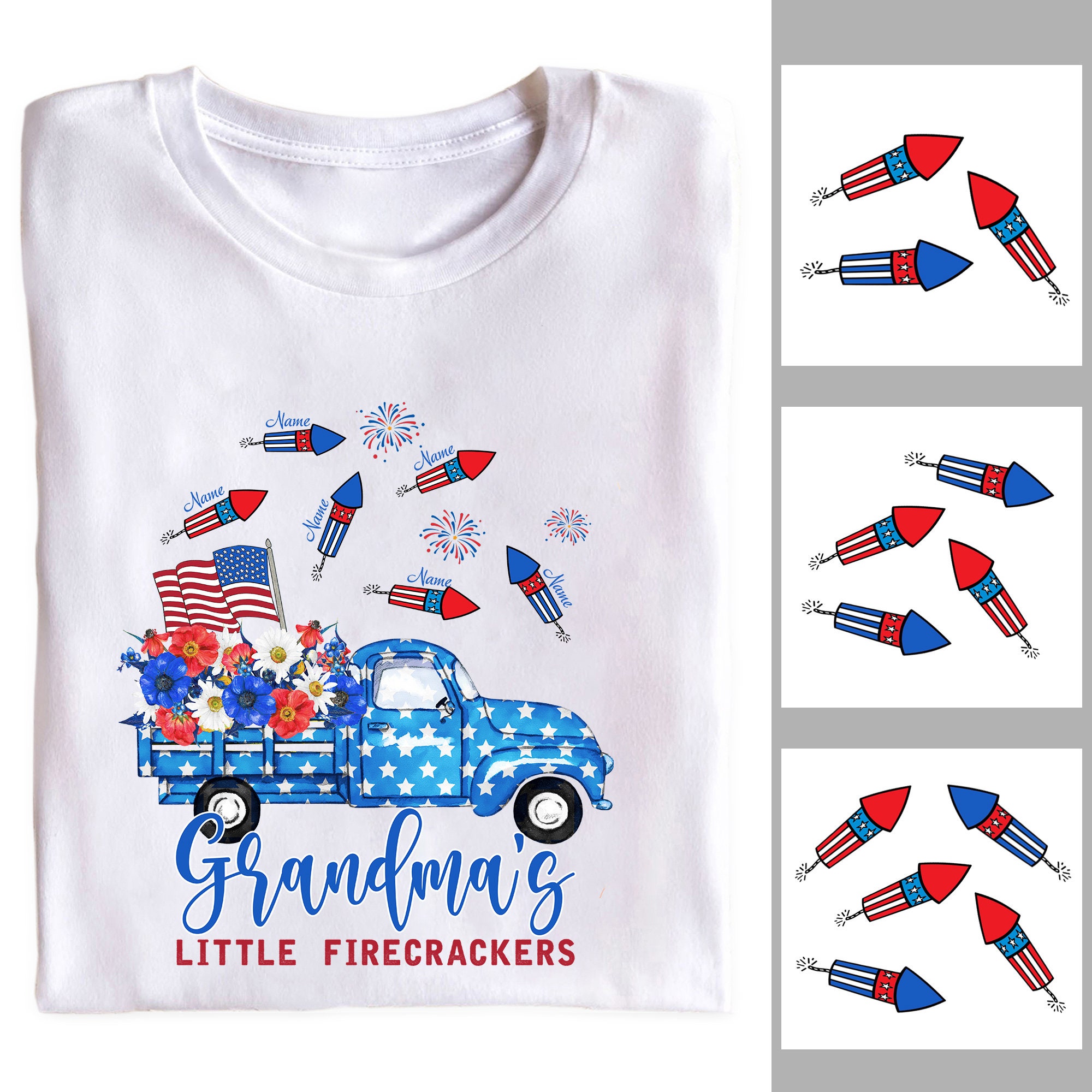 [Copy][Copy]Mimi And Kids Firework America Flag CTH01 T-Shirt