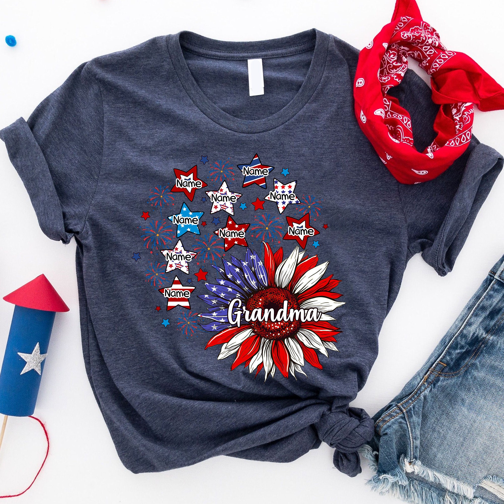 [Copy]Mimi And Kids Firework America Flag CTH01 T-Shirt