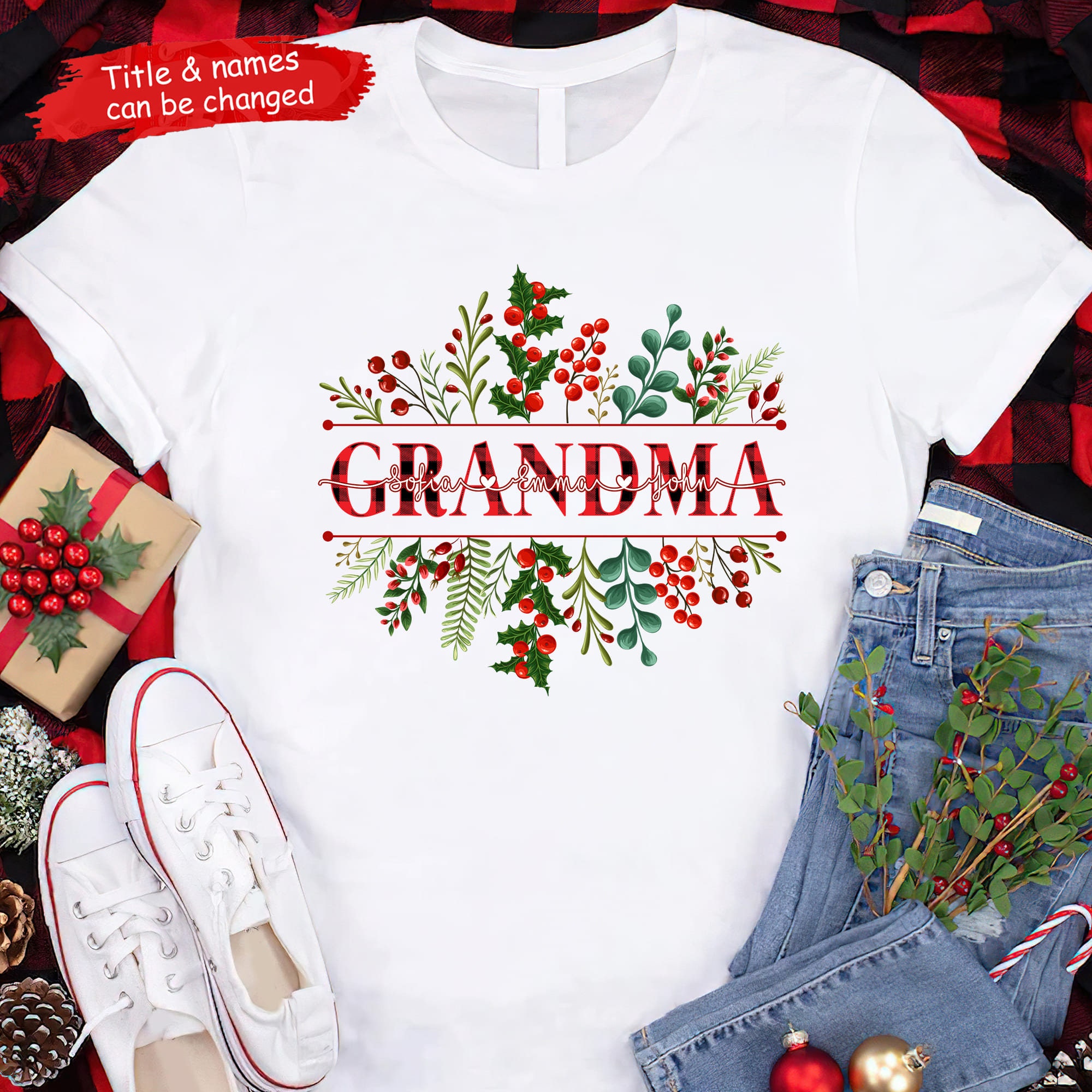 Personalized Grandma Shirt With Grandkids Names, Blessed Grandma Butterfly Lovers Sunflowers Lover Shirt