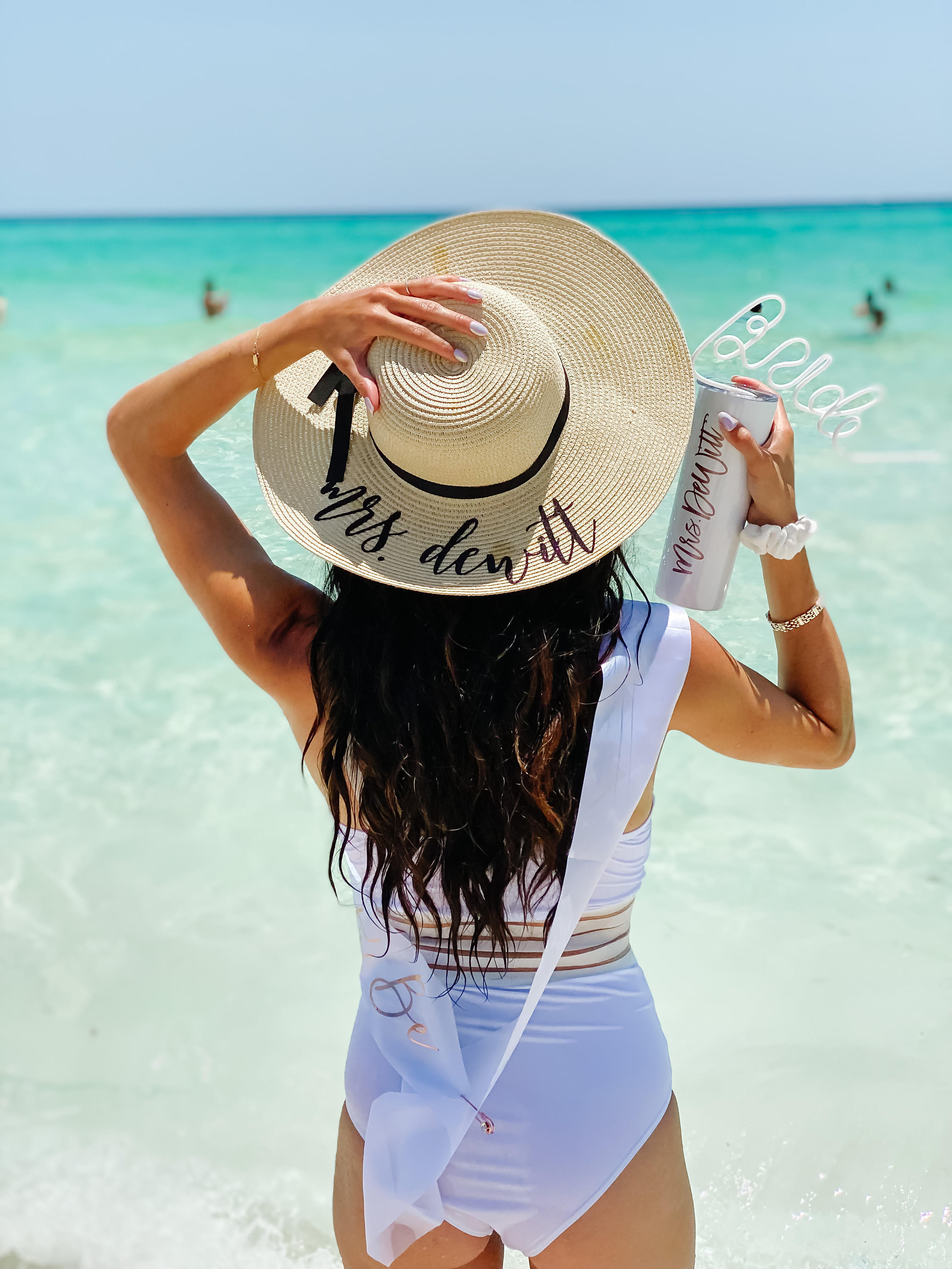 Custom Floppy Beach Hat - Bachelorette Trip Hat - Sun Hat