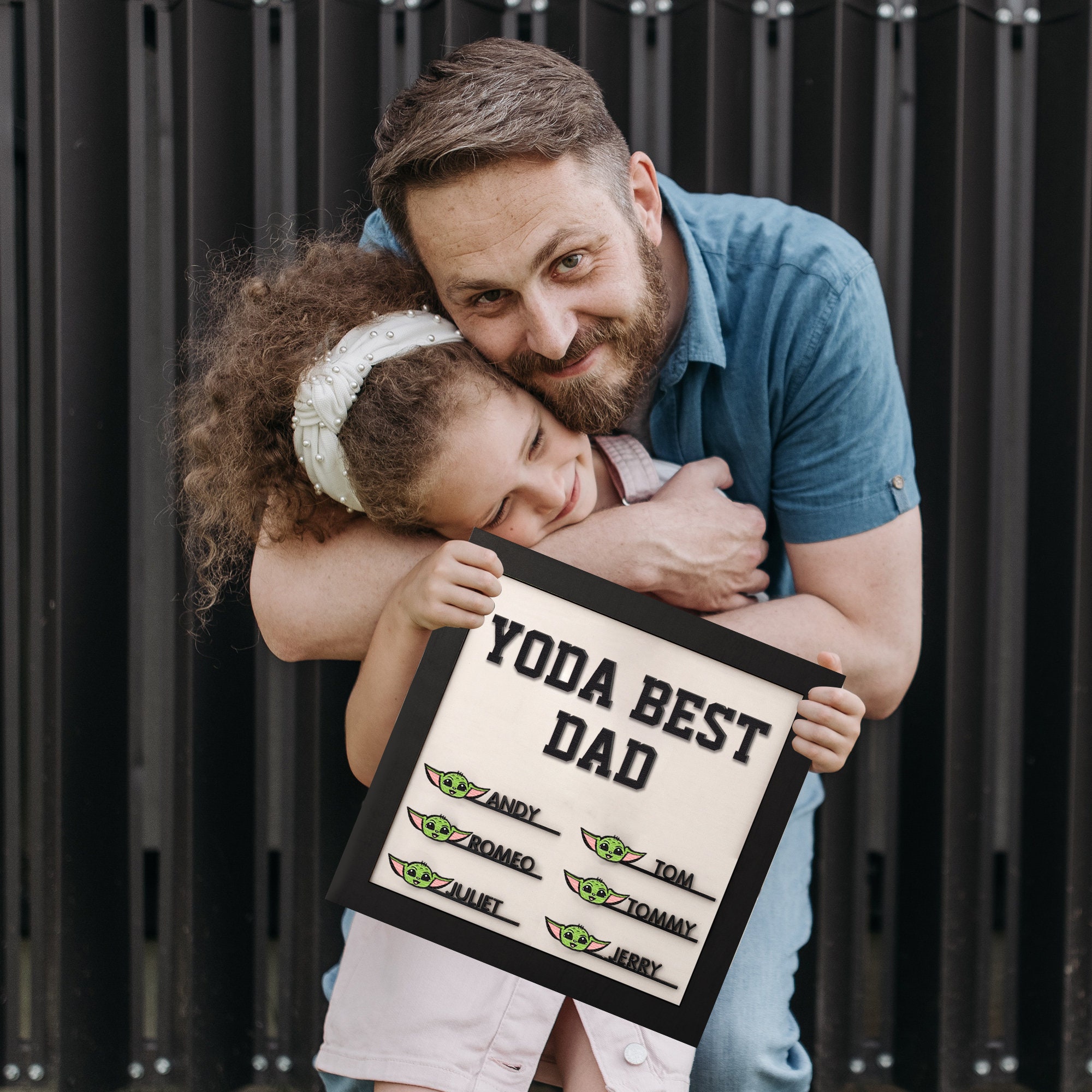 Personalized Family Name Sign Yoda Best Dad Sign, Father's Day Gift,