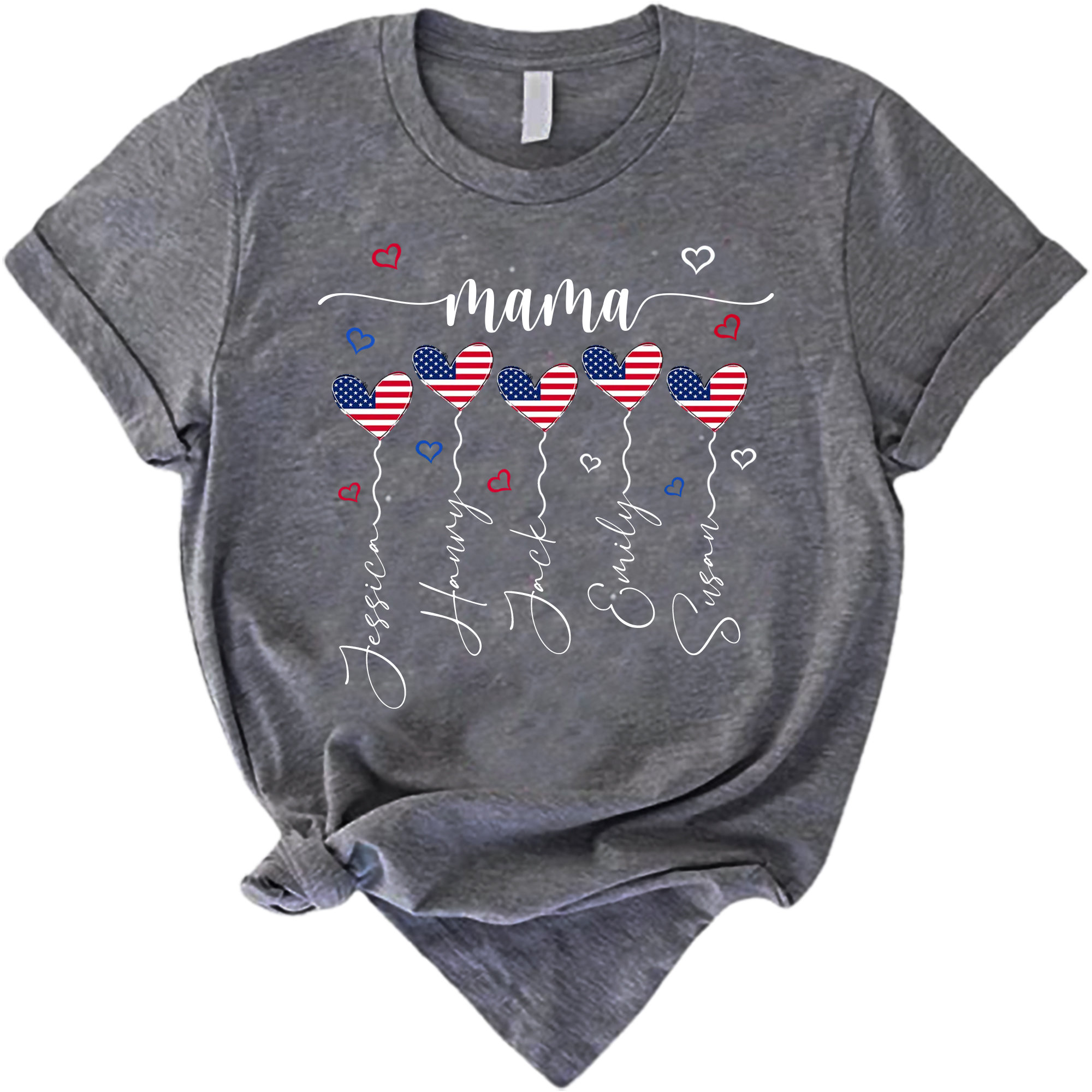 Personalized Nana Heart Shirt, Personalized Grandma With Grandkids Names T-Shirt