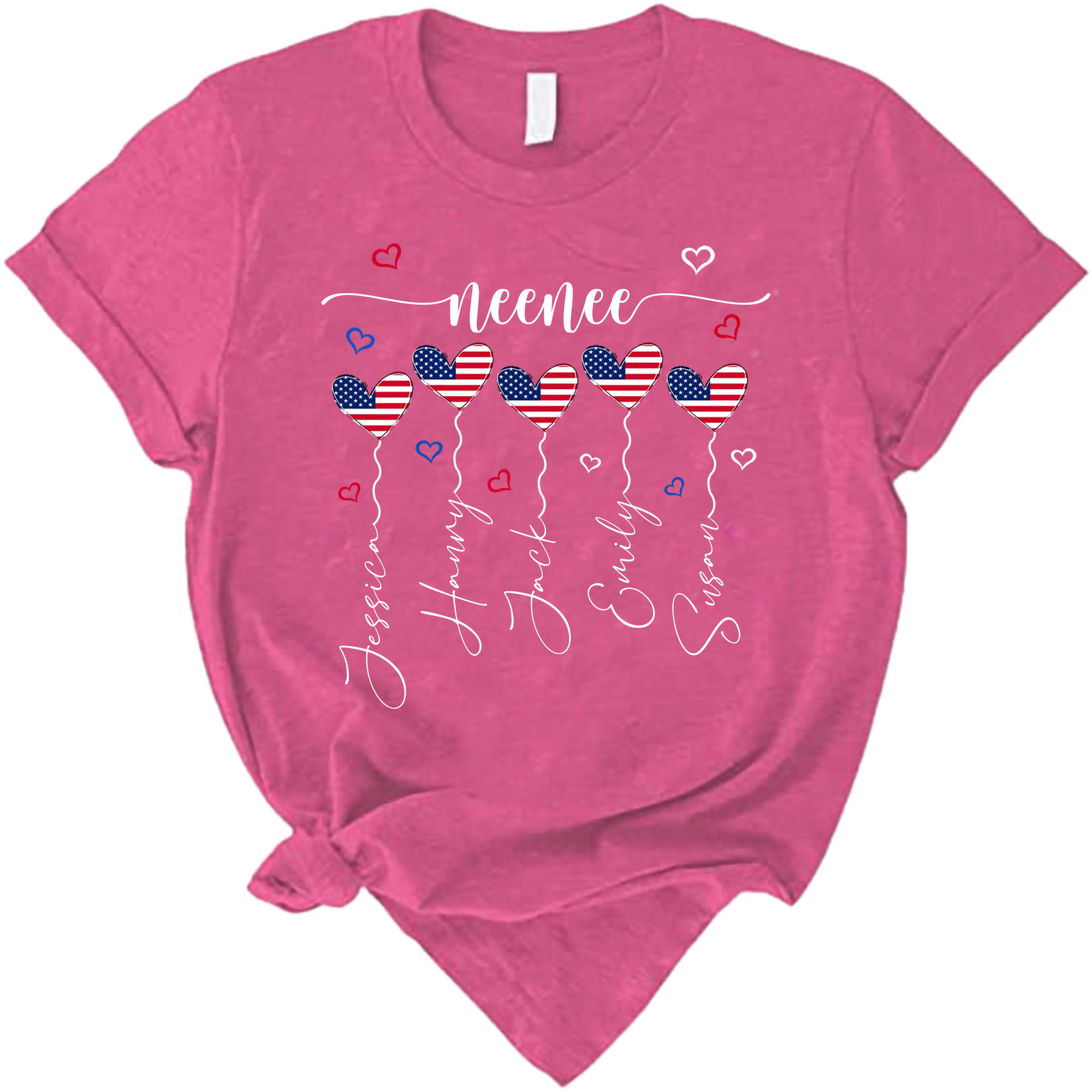 Personalized Nana Heart Shirt, Personalized Grandma With Grandkids Names T-Shirt