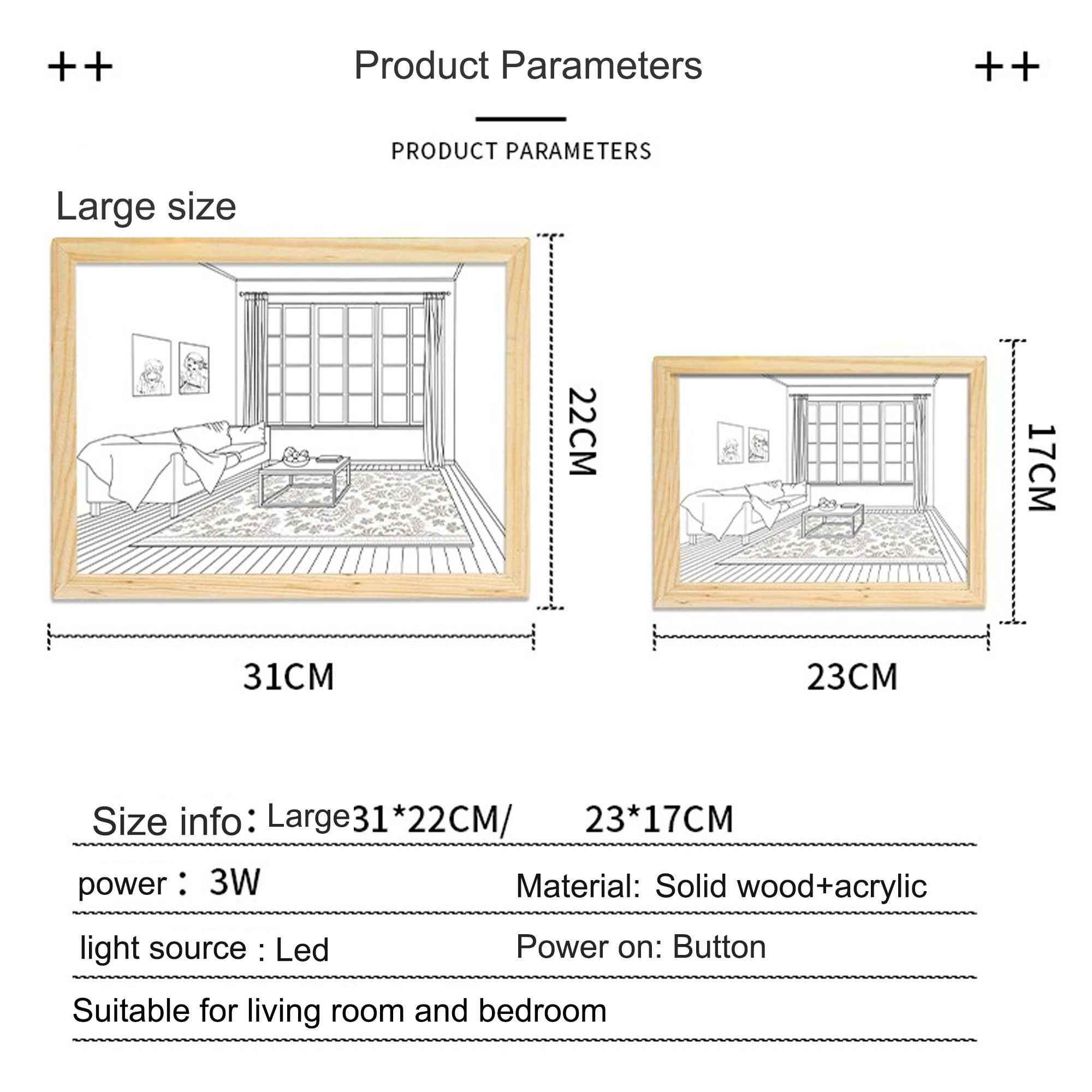 Decorative Bedside Light Painting with Remote Control