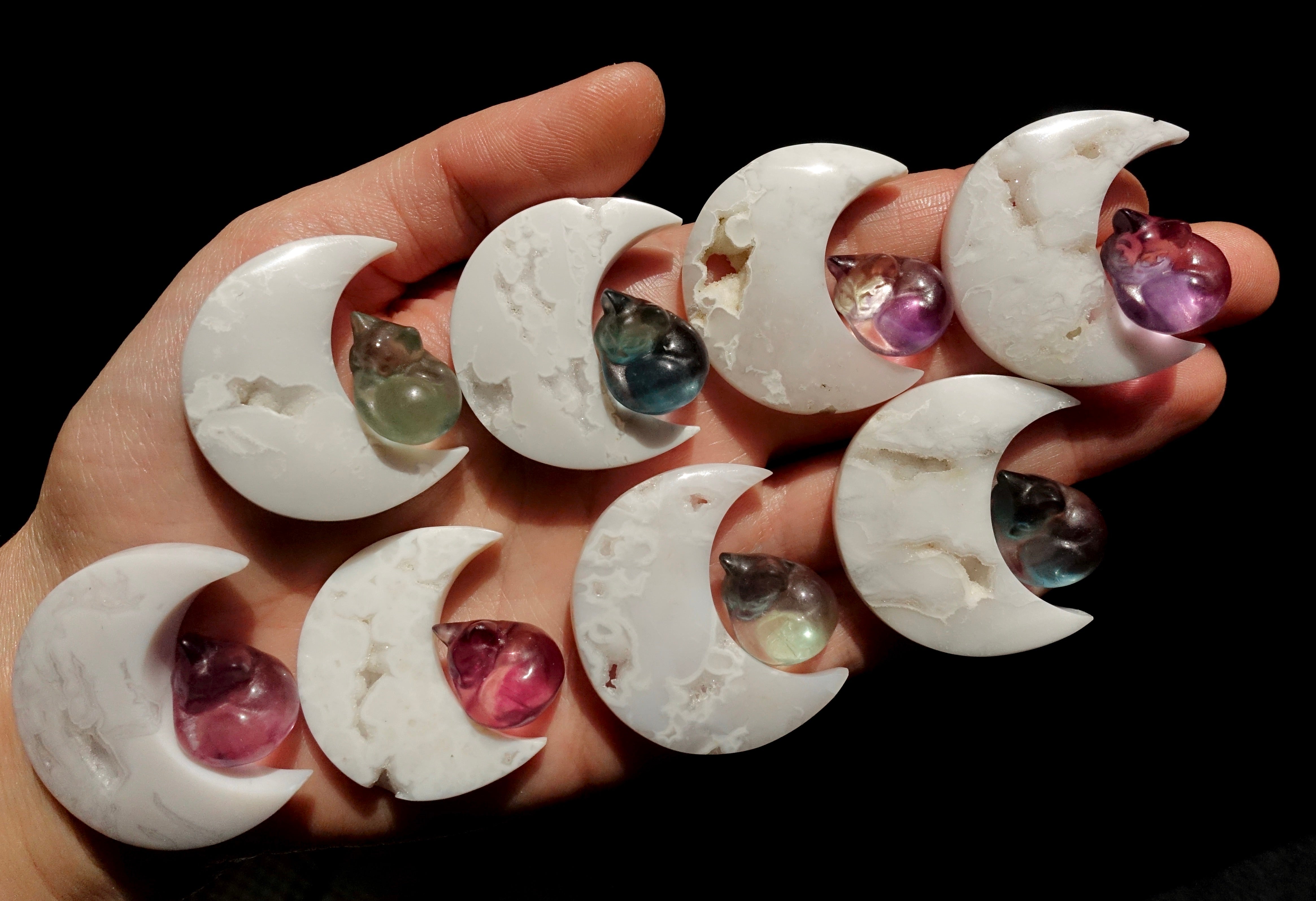 PREORDER Lunar Cat Nap in Silver (3 week processing time, select your own moon & cat)