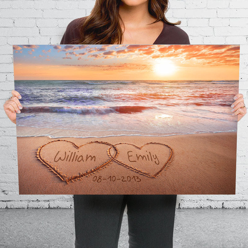 Beach Life Is Better With You - Couple Personalized Custom Horizontal Poster - Gift For Husband Wife, Anniversary