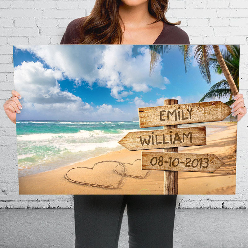 Forever And Always - Couple Personalized Custom Horizontal Canvas - Gift For Husband Wife, Anniversary