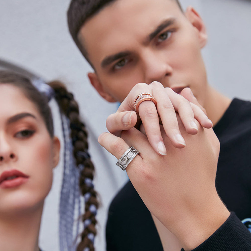 💖Mother's Day Sale - 50% OFF 🎁Handmade Diamond Ornate Geometric 3D Band Ring 