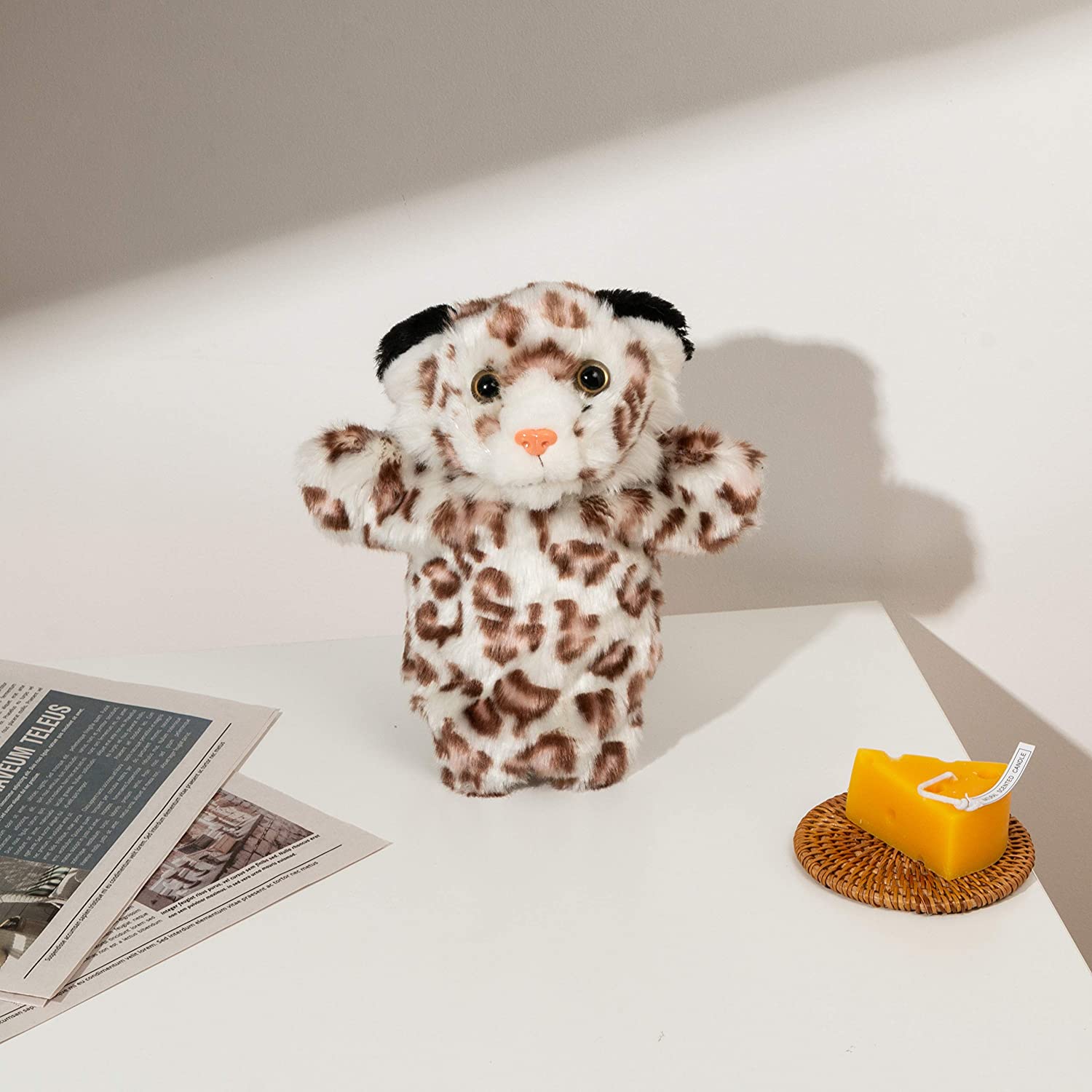 Tiger Hand Puppet Plush Dolls Kindergarten Bedtime Story Telling Educational Toy 