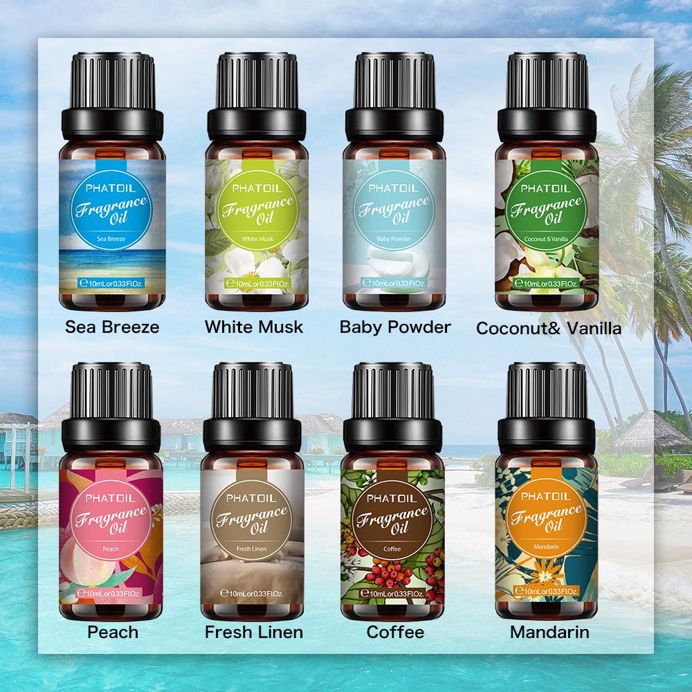 10ml Perfume Oils Smells like ocean, orange, fruit, bubble gum, baby powder, orchid, etc. 19 kinds of scents