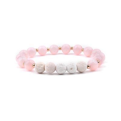 Pink and White Diffuser Bracelet