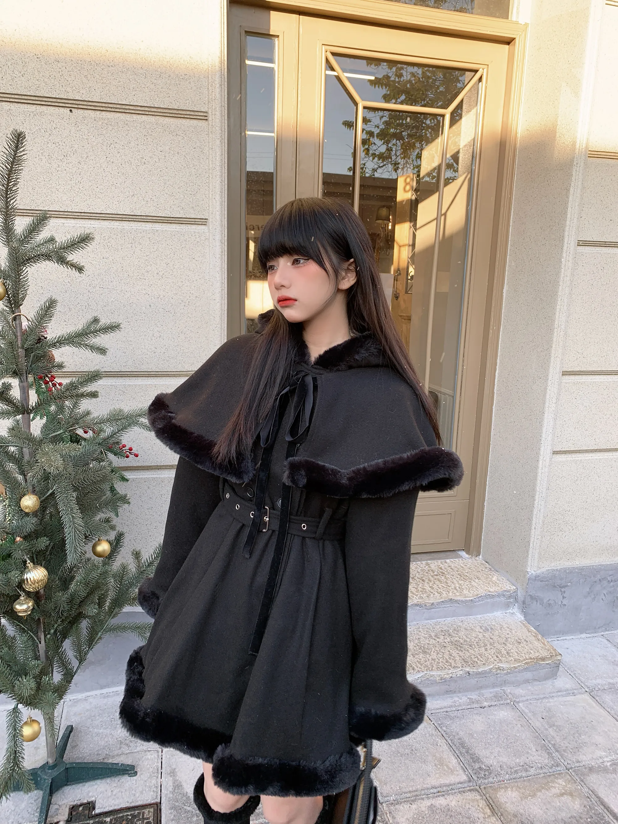 取り外し可能ショールワンピース Lostpink 取り外し可能ショールワンピース Lostpink
