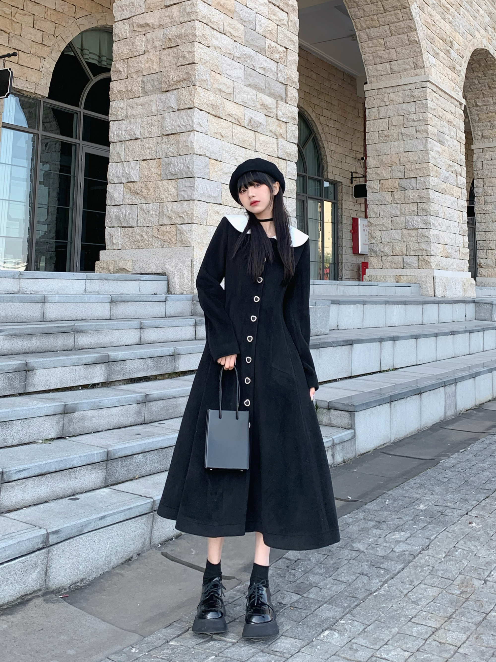 レトロワンピース黒 Lostpink レトロワンピース黒 Lostpink