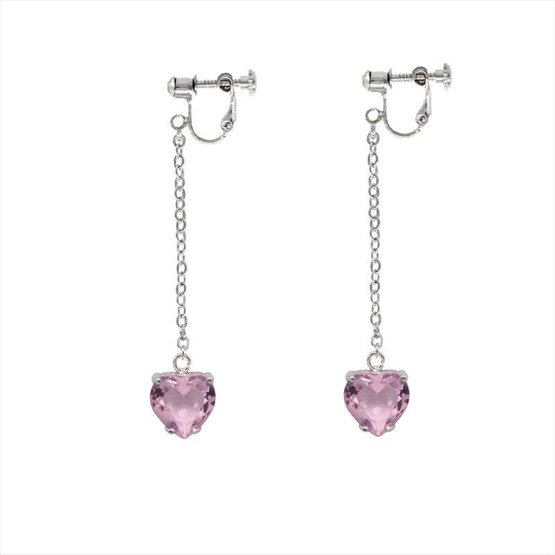 Bling Runway Zircon cross zircon pink love trend earrings-BilngRunway