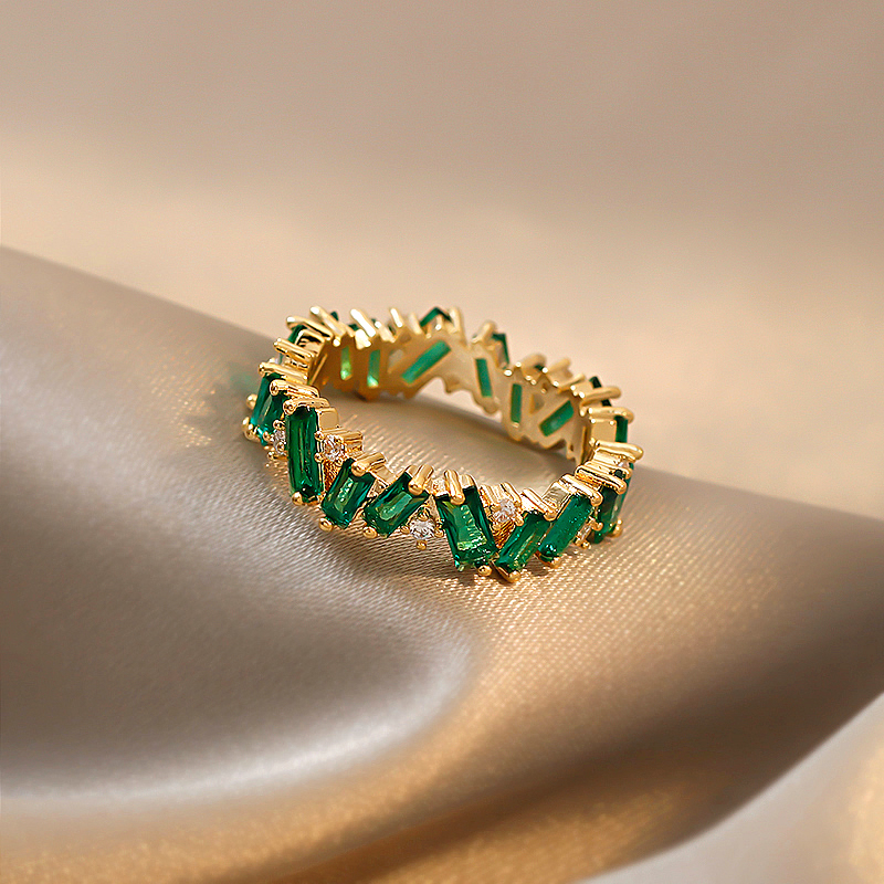 Bling Runway Emerald Ring Female Minority Design Japanese women's index-BilngRunway