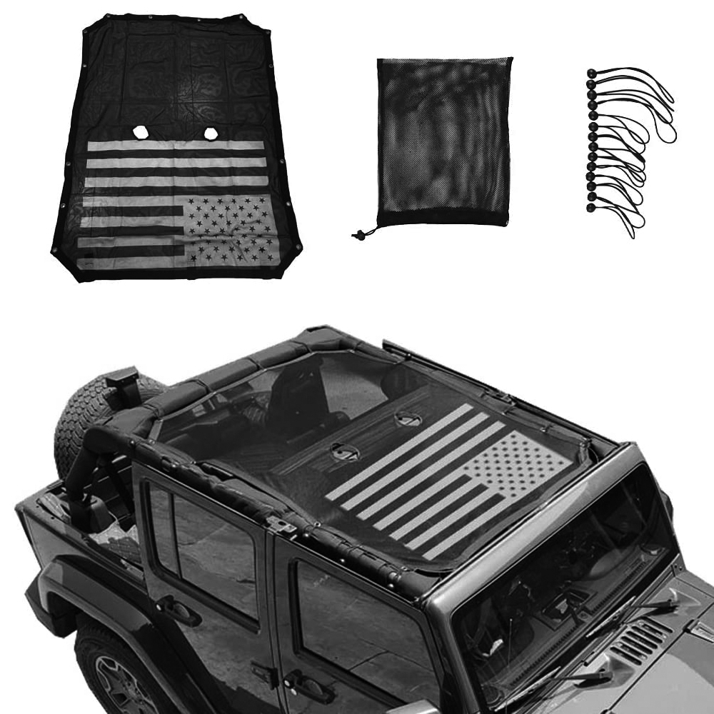 CKPEOR Poliestere Resistente Bikini Mesh Shade Roof Cover Fornisce Protezione Solare UV per Il 1997-2006 Jeep Wrangler TJ