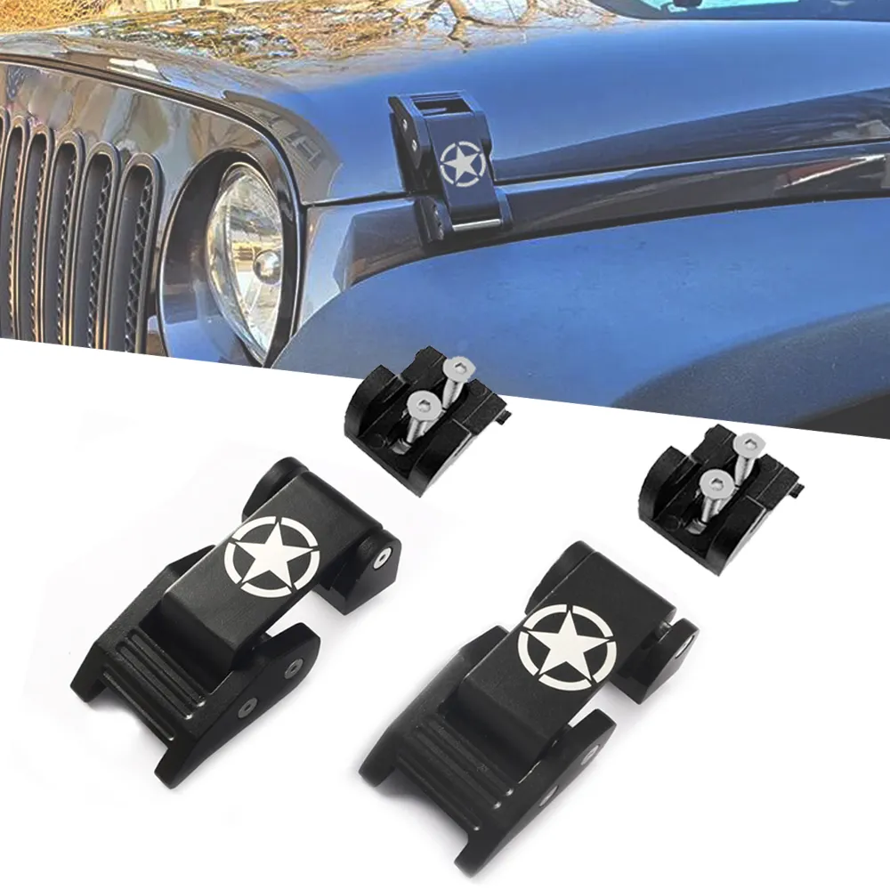 Clankmoto Original Latch Locking Hood Catch Kit for Jeep Wrangler JK JL 2007-2018 Clankmoto Original Latch Locking Hood Catch Kit for Jeep Wrangler JK JL 2007-2018