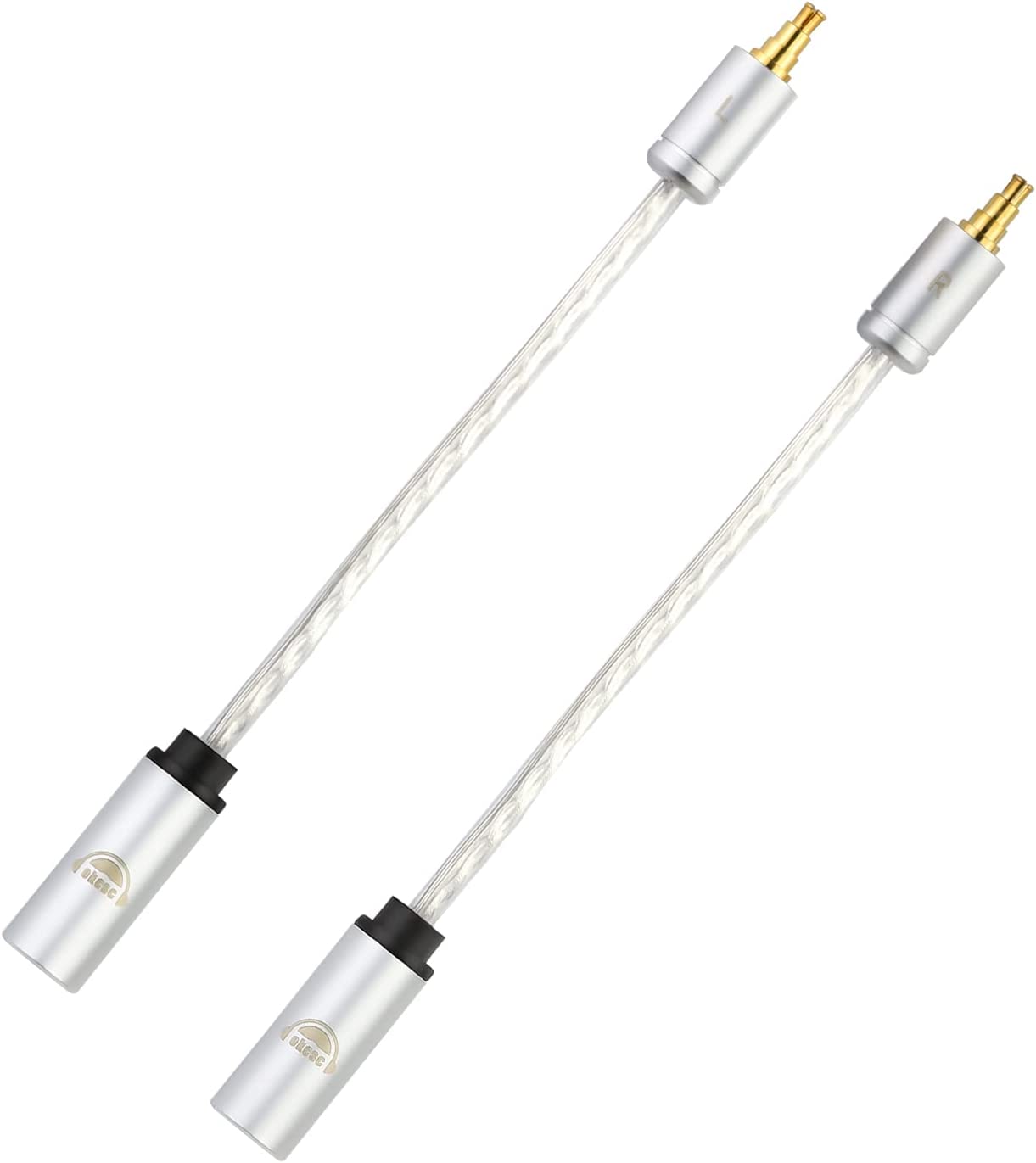 OKCSC  MMCX 3.5mm 変換 変換アダプタ 変換パーツ MMCXコネクタ（オス） - 3.5mm（メス） OFC銀メッキ線 SEシリーズ用 Shure用 JVC用 SE215・SE535・HA-FX850・HA-FX1100・HA-FD02などに適合する 2個セット