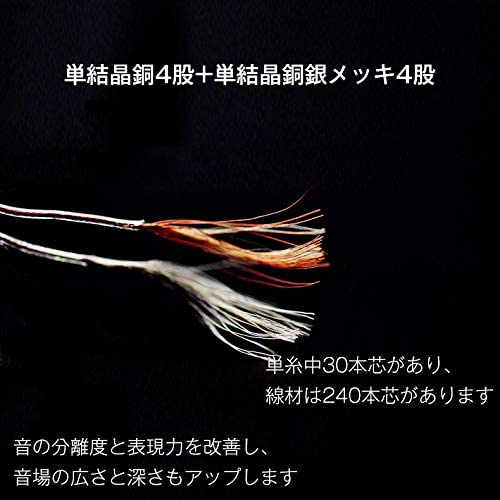 earmax S12SB1リケーブル オーデオリケーブル 着脱式リケーブル 交換リケーブル 単結晶銅 銀メッキ バランス標準プラグ ロスレス音質 SONY MDR-1A/1ABAT/1ADAC/1ABT/100ABN/100AP/XB950BT ATH-MSR7/SR5/SR5BTに適合する  3.5mm