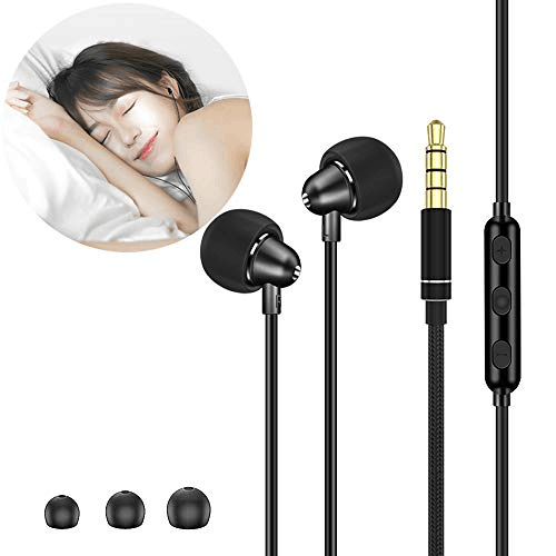 Mrhot 寝ホン イヤホン asmr 睡眠用イヤホン カナル型 3.5mm マイク付き ノイズキャンセリング ノイズ遮断 柔軟性高 超軽量 超小型 有線 安眠 仕事 勉強 通勤通学最適 レッ