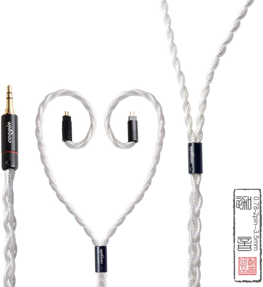 cooyin リケーブル 0.78-2pin 4.4mm 単結晶銅+銀メッキ単結晶銅 8芯 アップグレードケーブル バランスケーブル PVC
