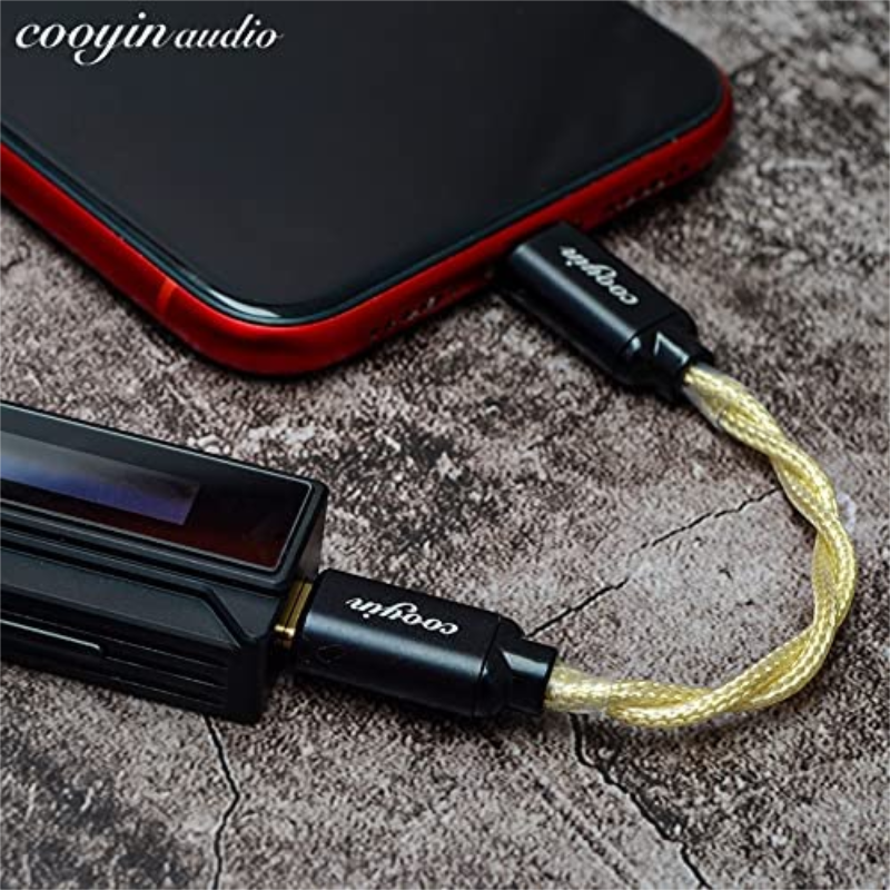 cooyin type-c 変換ケーブル オスオス デコード ケーブル スマホ パソコン アンプ デコーダー switch などに互換用 DAC OTG Litz Wire 銀メッキ単結晶銅導体