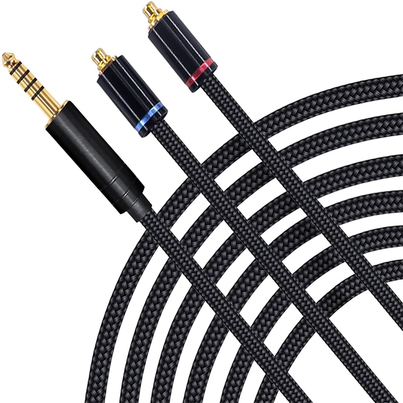 3APLUS mmcx リケーブル マイク付き イヤホンケーブル 交換用 ナイロン編み アップグレードケーブル マイクリモコン付き 音量調節 SEシリーズ用 着脱式 OFC ブラック