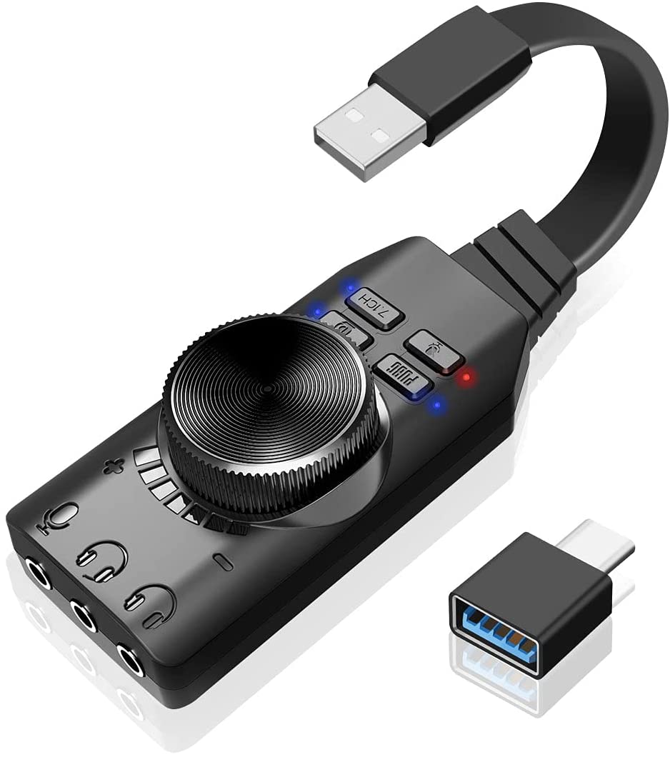 LANMU USB Type C サウンドカード 外付け USB オーディオ 変換アダプタ