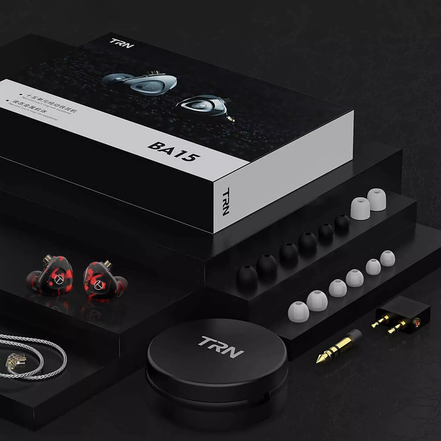 okcsc AS300 リケーブル イヤホンケーブル 交換用 16芯 銀メッキ マイクなし プラグなし ブラック