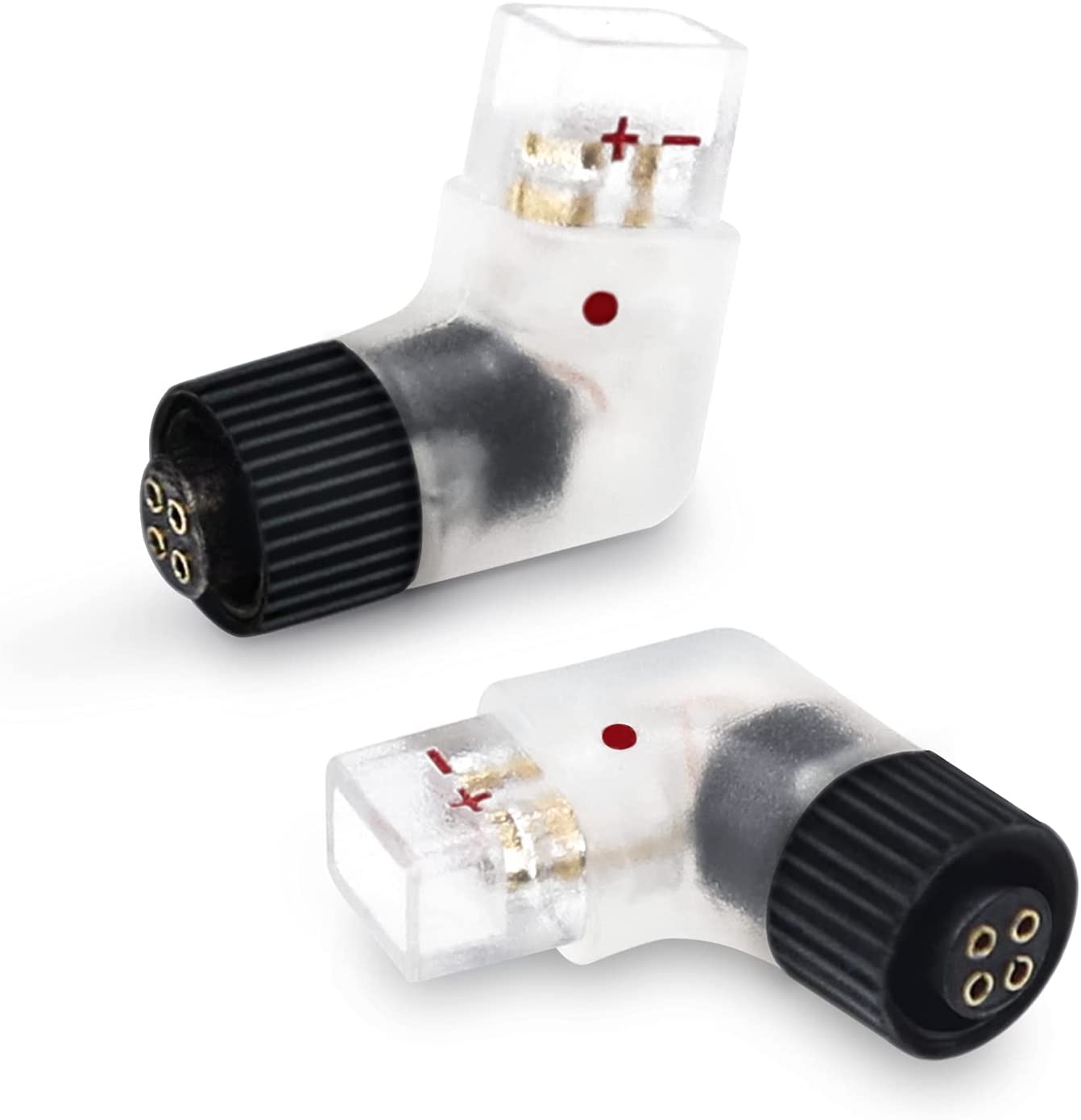 cooyin  (リケーブル側) to JH4pin (イヤホン側) アダプタ 千住銀入り錫はんだ 2U"金メッキプラグ 一体射出成形技術 音質劣化なし 線材テスト作業用 1ペア ブラック